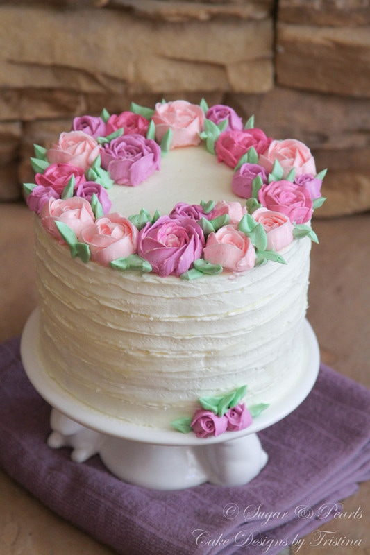 Rose Water Cake with Almonds & Rose Buttercream - Honey, Whats Cooking