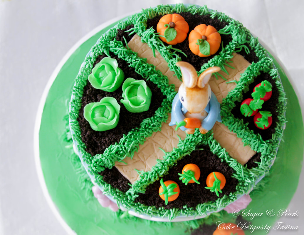 Vegetable garden themed birthday cake Stock Photo - Alamy